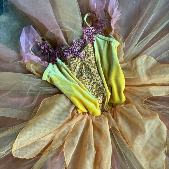 Weissman 13511 Petal Tutu Seasons Fairy Ballet Dance Costume Yellow Velvet Gold - Picture 13 of 14